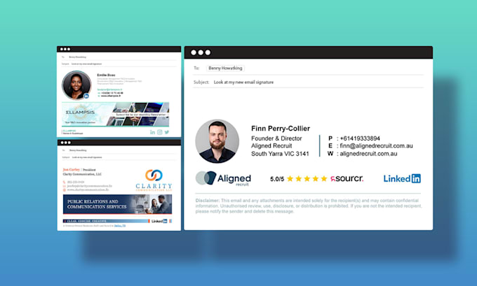 design modern email signature and animated signature in HTML
