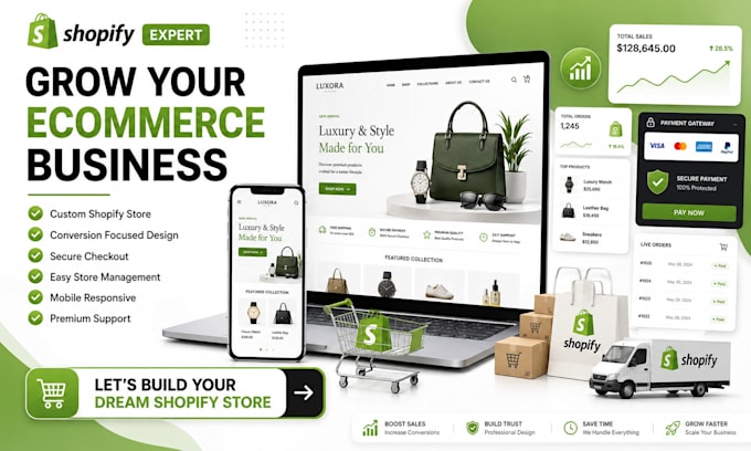 design a shopify website, shopify store, and ecommerce website