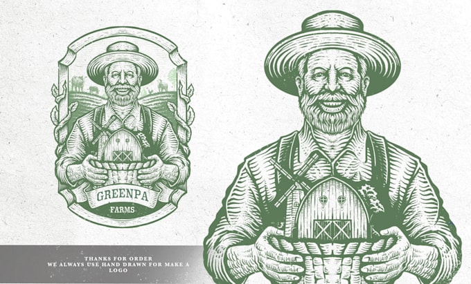 design vintage logo with hand drawn illustration