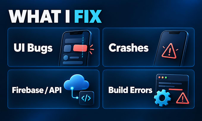fix flutter app bugs crashes and build errors
