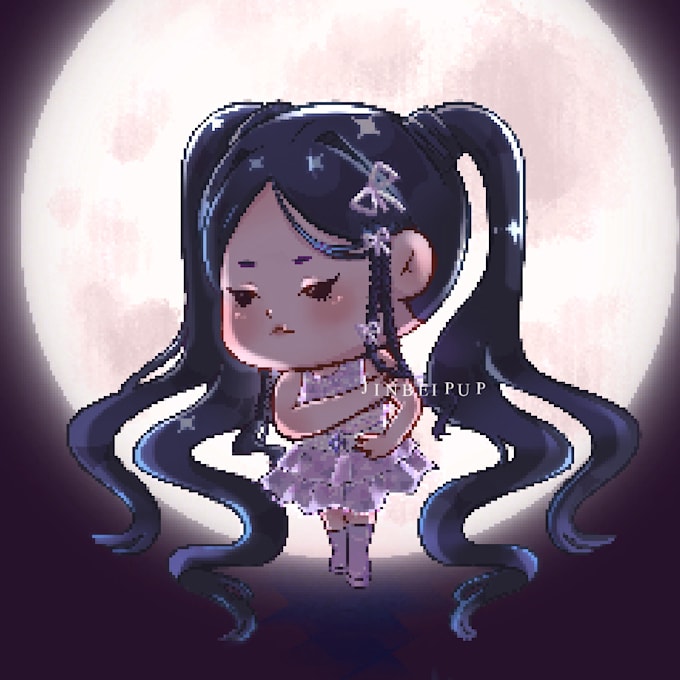 draw digital kpop idol live2d vtuber character mascot, emote, badge illustration