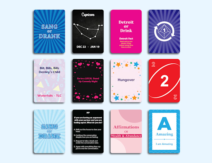 design card game or game card with box