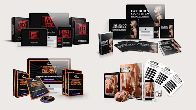 design 2d and 3d ebook cover, software box, dvd, cd ecover bundle