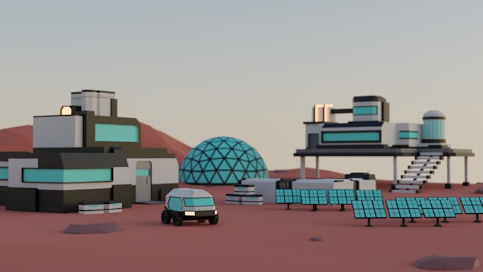 create 3d low poly assets for game and website