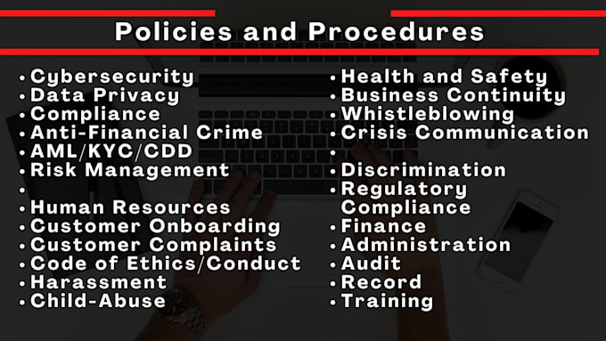 write your business and company policies