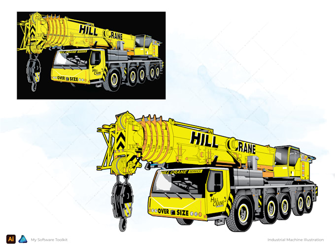high impact industrial machine vector illustration
