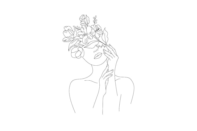 draw minimalist one line art portrait