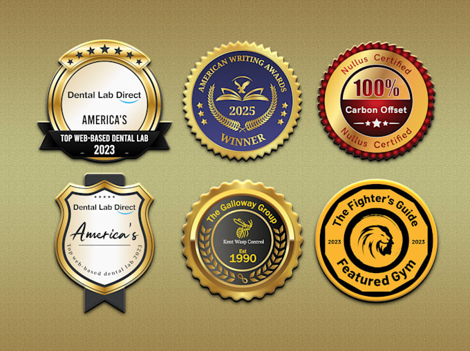 design award, digital, shield, web badge, seal and stamp