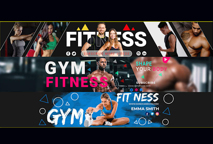 create stylish youtube channel art banner cover header or twitter web banner
