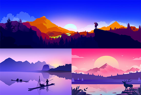 draw potrait and landscape vector art beautifully
