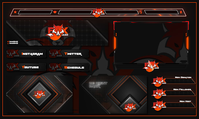 design custom twitch overlay, animated stream package, panels, and alerts