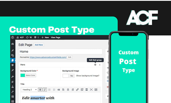 custom post type using elementor pro and advanced custom fields