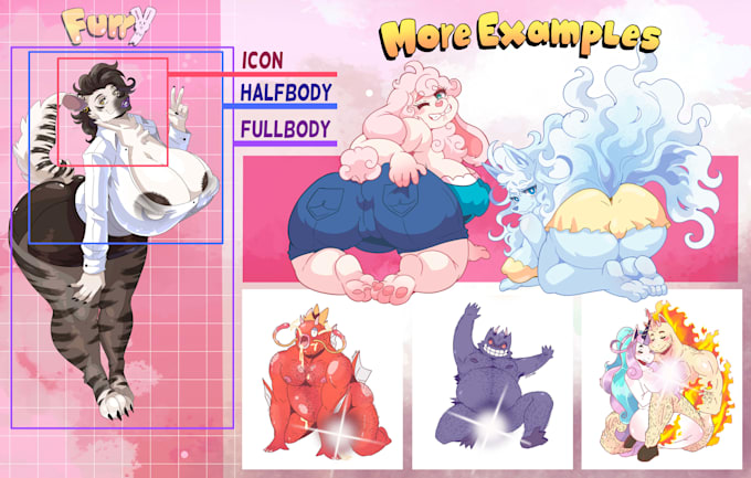 draw furry art, fursona and anthro characters in sfw or nsfw