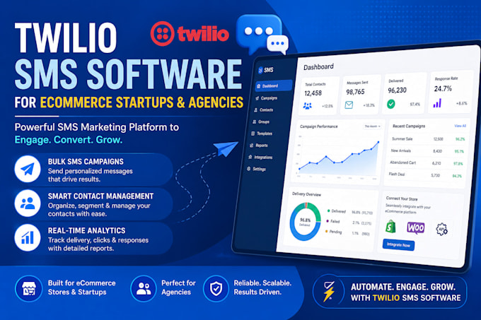 build twilio bulk SMS software for ecommerce startups