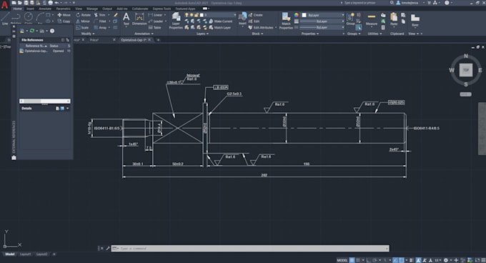 draw technical parts in autocad