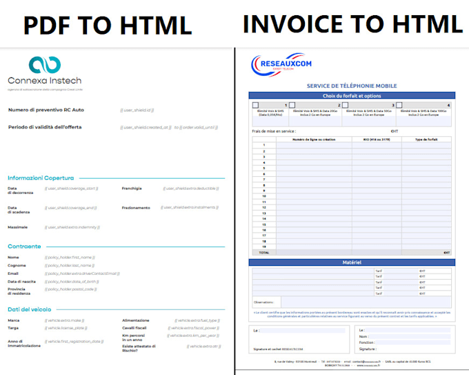 convert pdf to html, psd to html, word excel to html