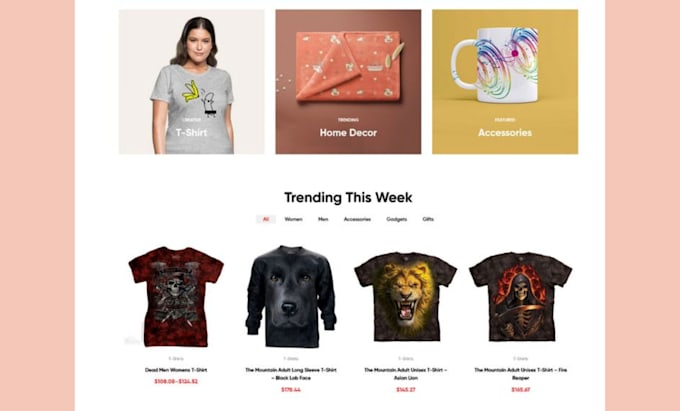 design shopify printful, printify, teelaunch, gelato, print on demand website