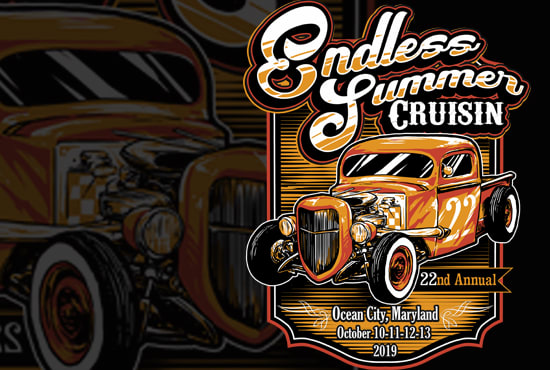 create cool classic car illustration