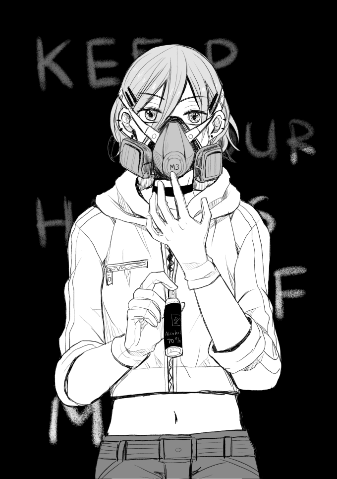 draw you character in black white anime style