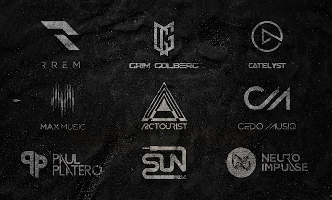be design creative music, edm, dj, band, studio record logo