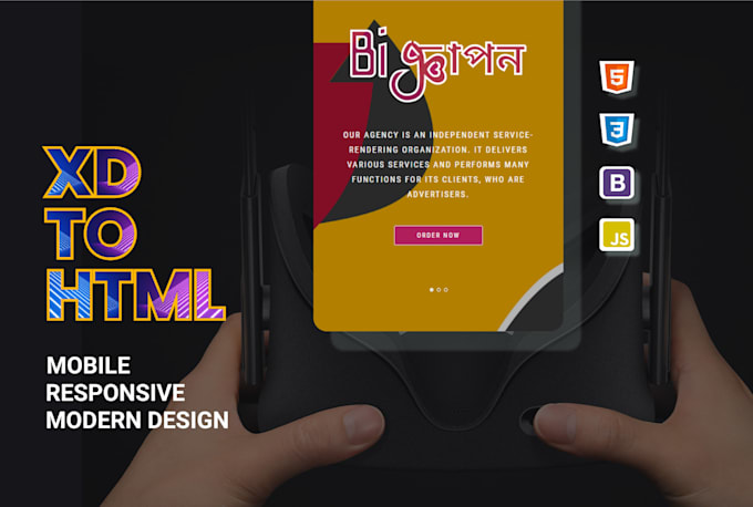 convert PSD to HTML, figma to HTML, xd to HTML responsive website
