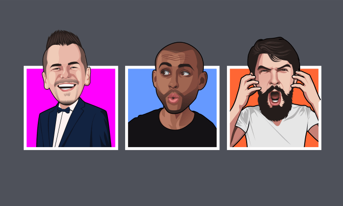 create big head vector portrait for avatar