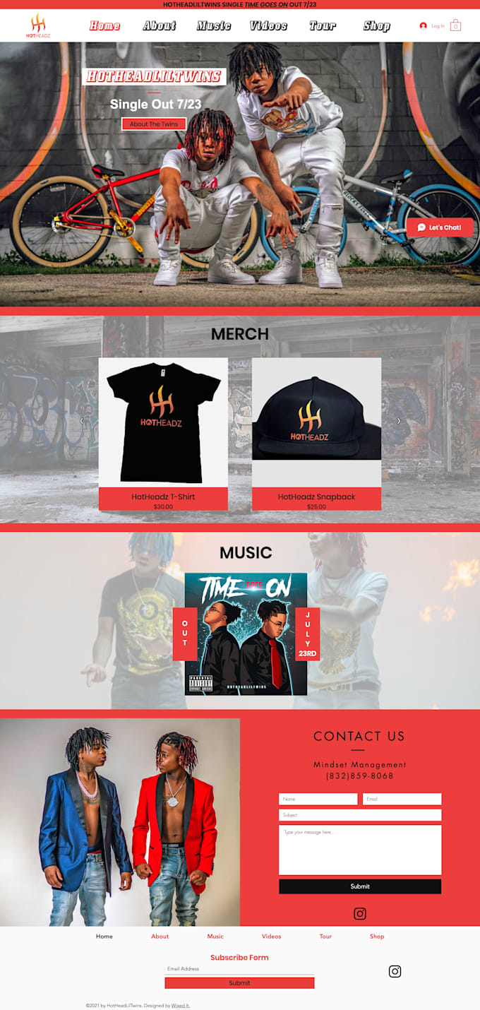 design an artist, music, or musician wix website