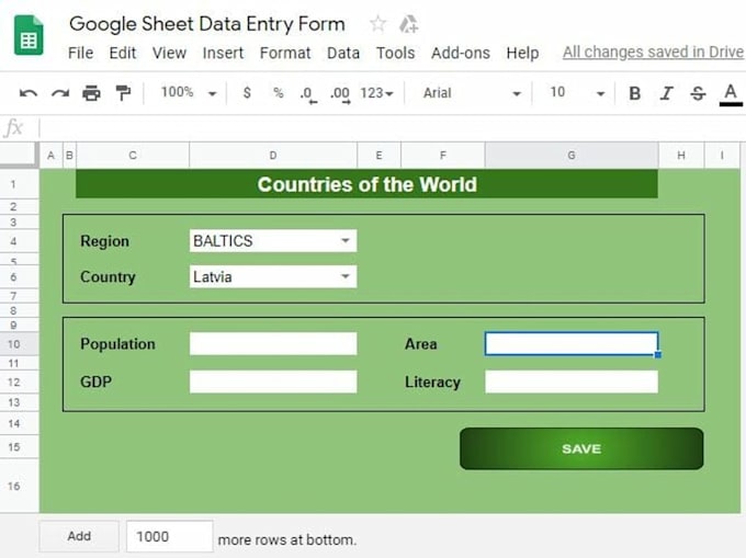 make custom data entry forms using the google apps script