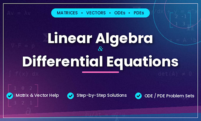 teach linear algebra and differential equations ode and pde