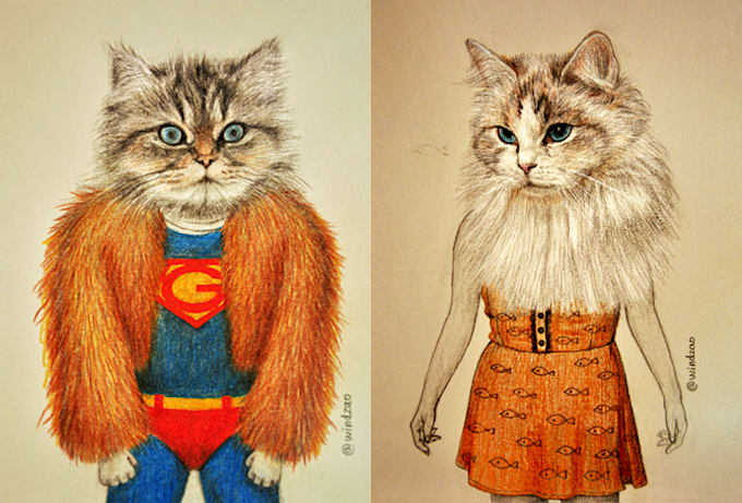 draw you a pet portrait sketch or another animal