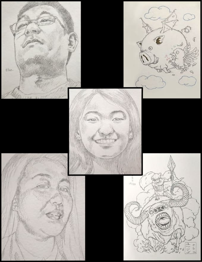 draw in pencil sketch your fan art oc nsfw sfw portrait