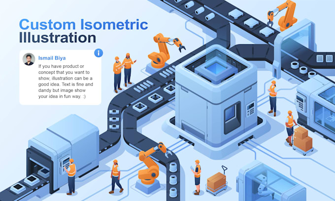 create custom isometric flat design illustration
