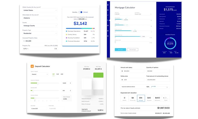 create customized calculators for wordpress, squarespace, wix