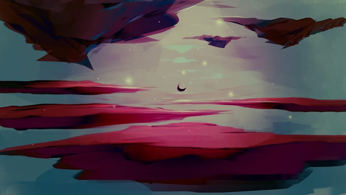 paint aesthetic fantasy music album cover or landscape art