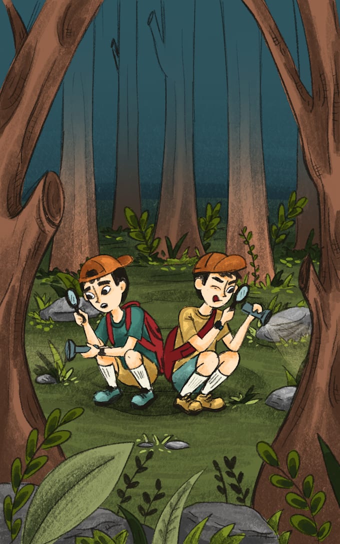 create cute children book illustration in this style