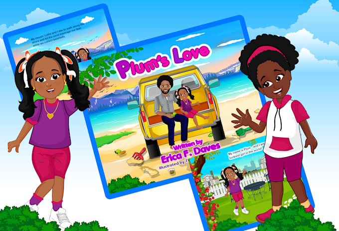 draw black african american children book illustration