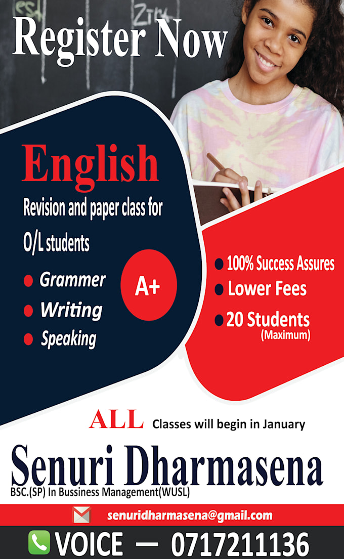 design creative posters for tuition classes and other