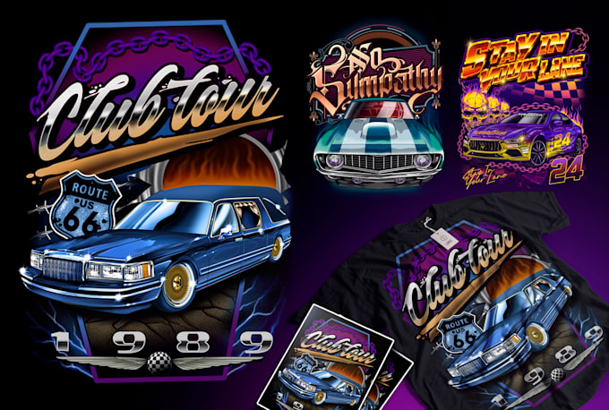create racing and retro automotive 90s tshirt