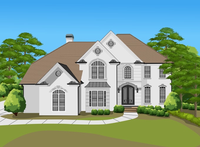 turns a portrait of your house in vector