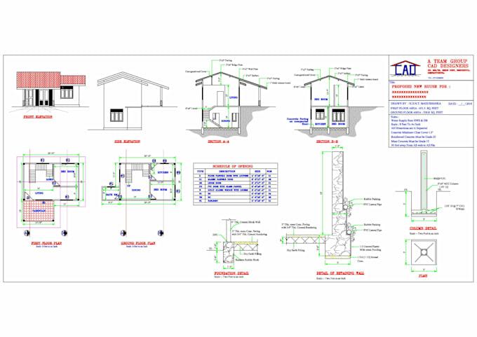 design house plan, architectural, floor plans using autocad