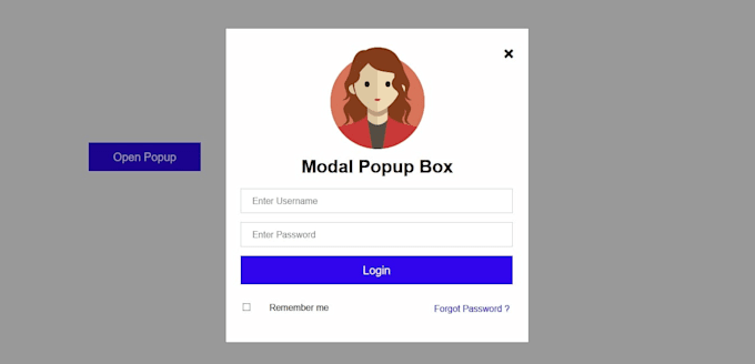 Create popup box modal box and more with beautiful design using html ...