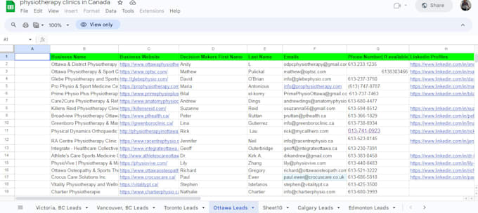 lead generation and email list