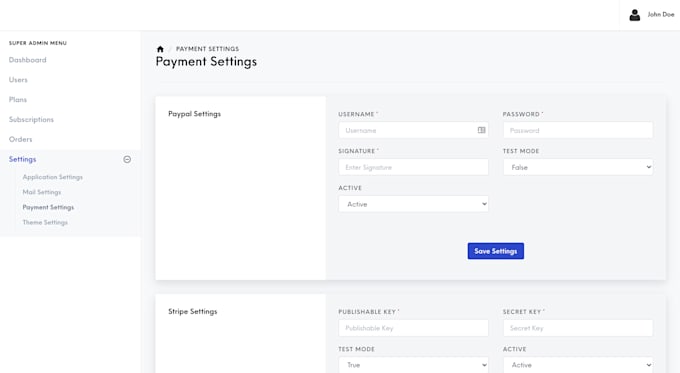 integrate razorpay, paypal, stripe payment gateway