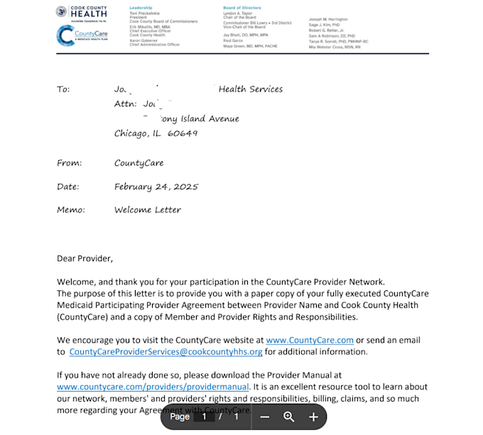 do credentialing , contracting , enrollment and medical billing