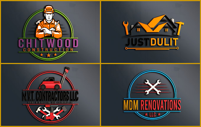 design construction, real estate, plumbing, handyman logo