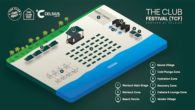 create 3d vector and isometric festival maps illustrations