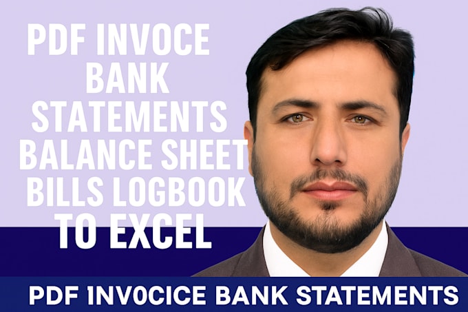extract data from pdf invoice, bills, statment to excel fast