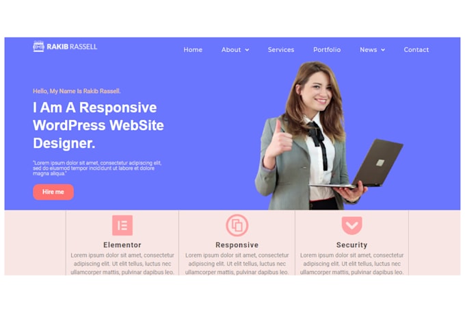 Create responsive wordpress website design by Rakibrassell | Fiverr