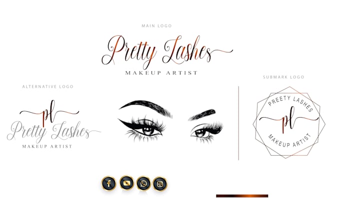design   watercolor  eyelashes logo