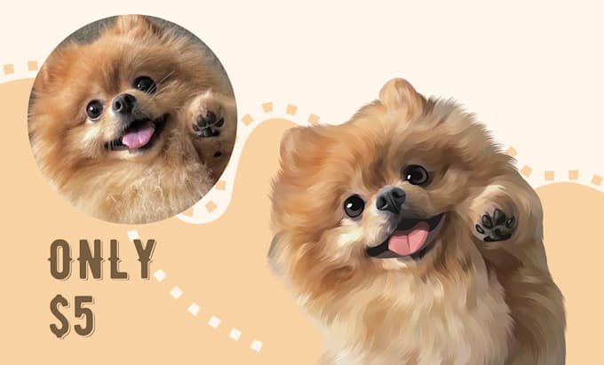 draw your cat, dog, or any pet into cartoon vector portraits